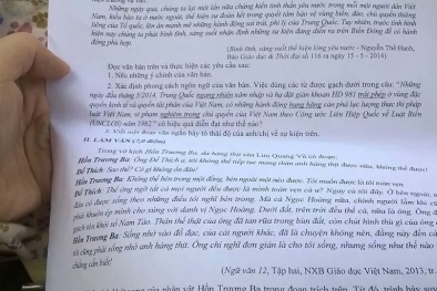 Đề Văn tốt nghiệp THPT 2014 nói về giàn khoan Hải Dương 981 của Trung Quốc